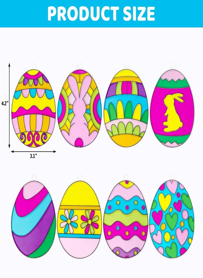 WorldBazaar Easter Egg Suncatchers Painting Crafts for Kids 24 Sets DIY Easter Window Painting Art Suncatchers Decorations Spring Christian Religious Activities Family Classroom Party Favors - Image 4